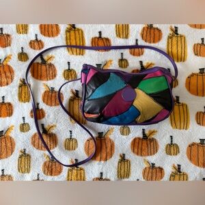 ⛔️SOLD⛔️ Vintage 80s 90s Rainbow Multi Color Block Patchwork Granny Core Purse